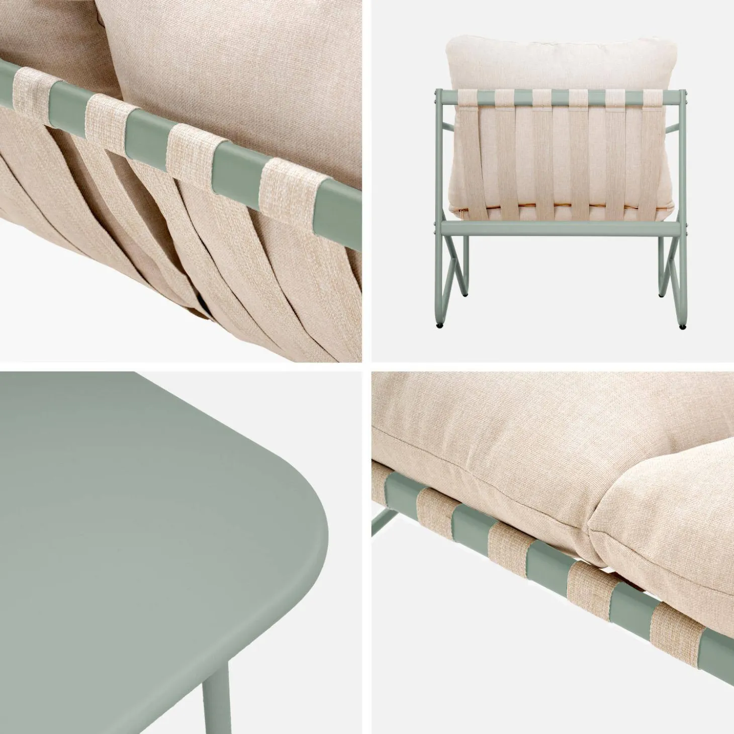4-zits loungeset met tafel metaal buiten