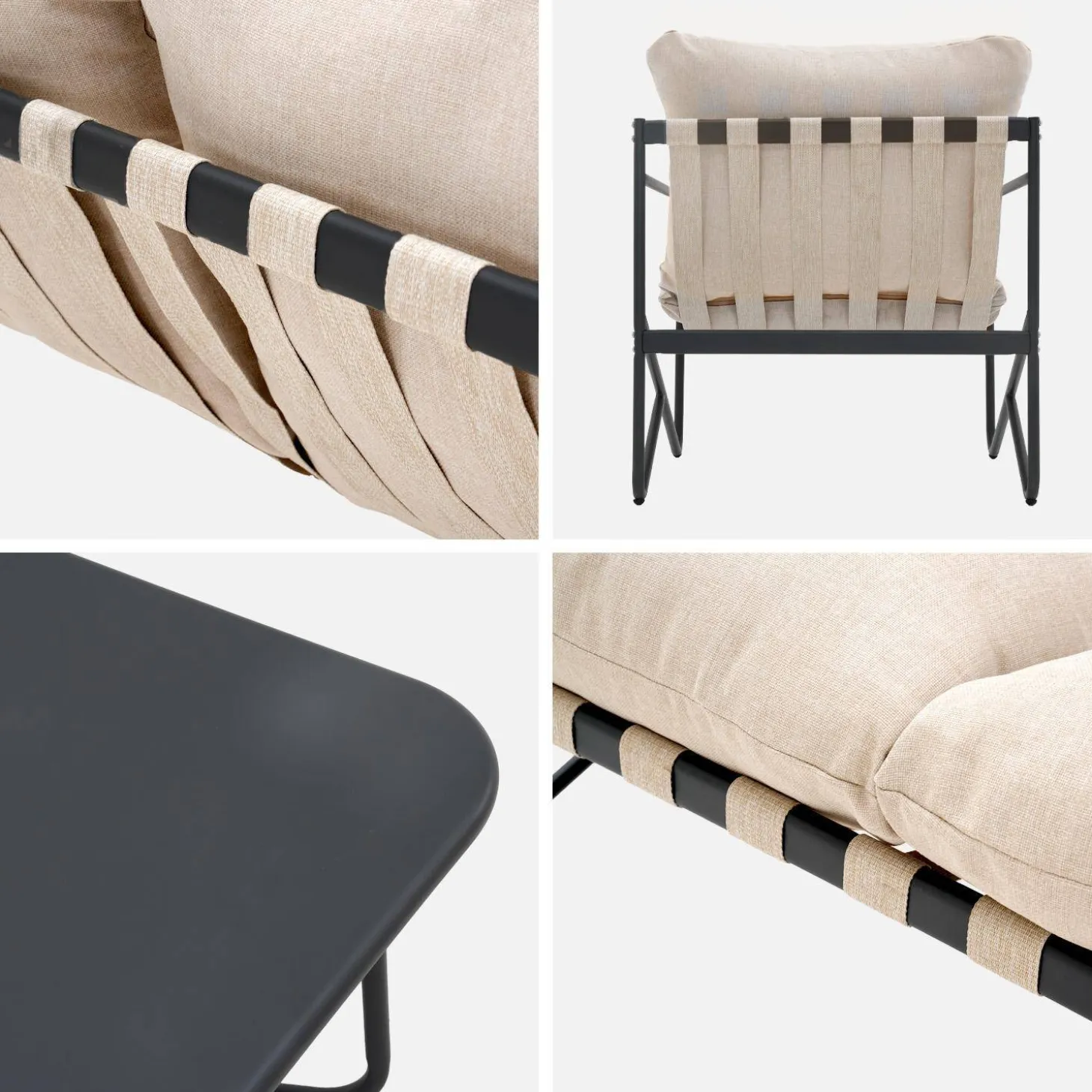 4-zits loungeset met tafel metaal buiten