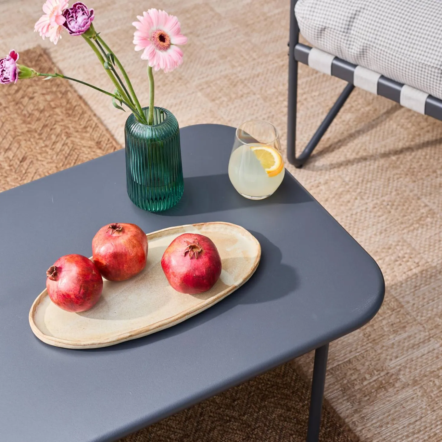 4-zits loungeset met tafel metaal buiten