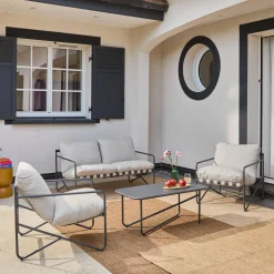4-zits loungeset met tafel metaal buiten
