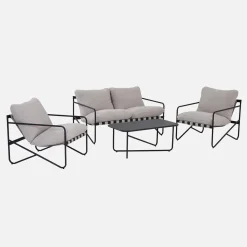 4-zits loungeset met tafel metaal buiten