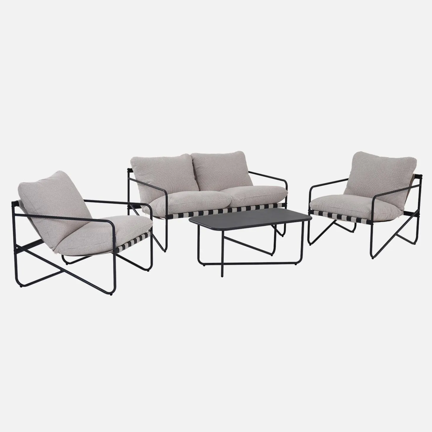 4-zits loungeset met tafel metaal buiten