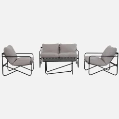 4-zits loungeset met tafel metaal buiten