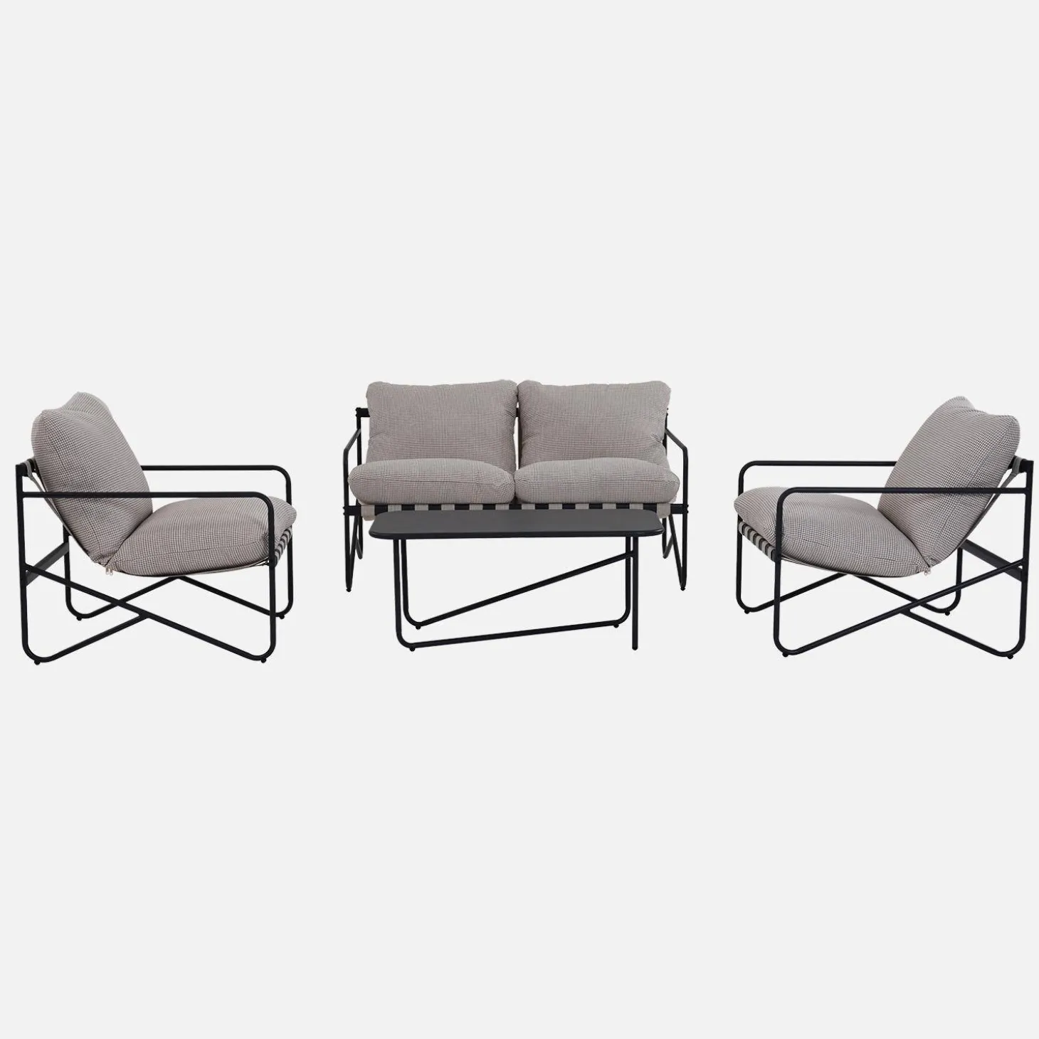 4-zits loungeset met tafel metaal buiten