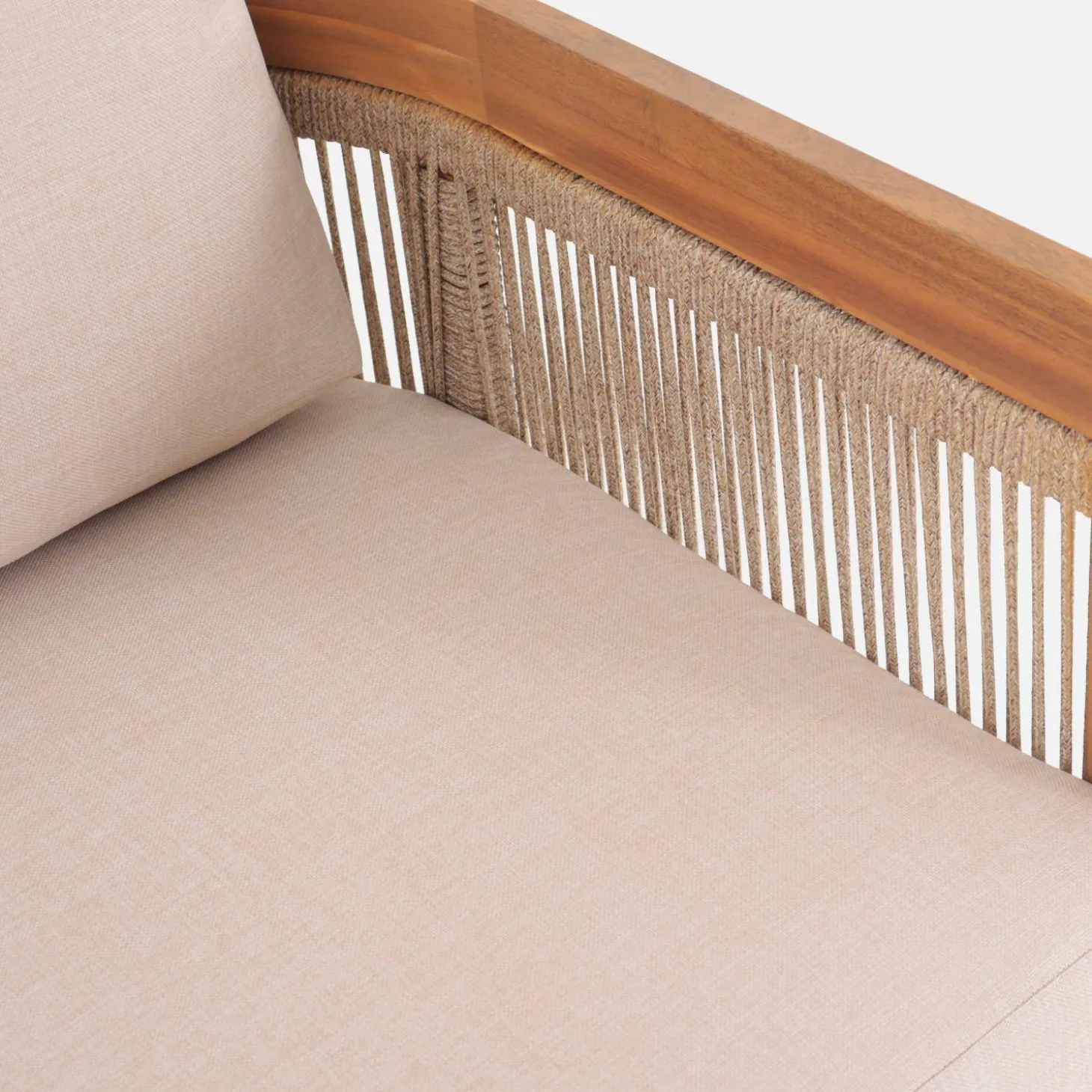 4-zits loungeset van acaciahout en touw