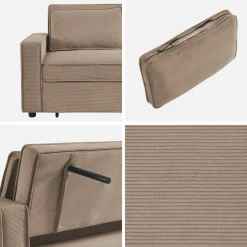 2-zits slaapbank corduroy