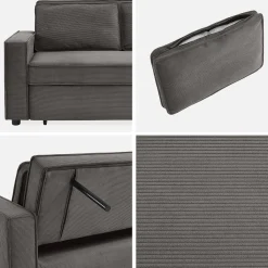2-zits slaapbank corduroy