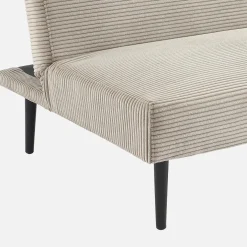 3-zits slaapbank corduroy, metalen onderstel