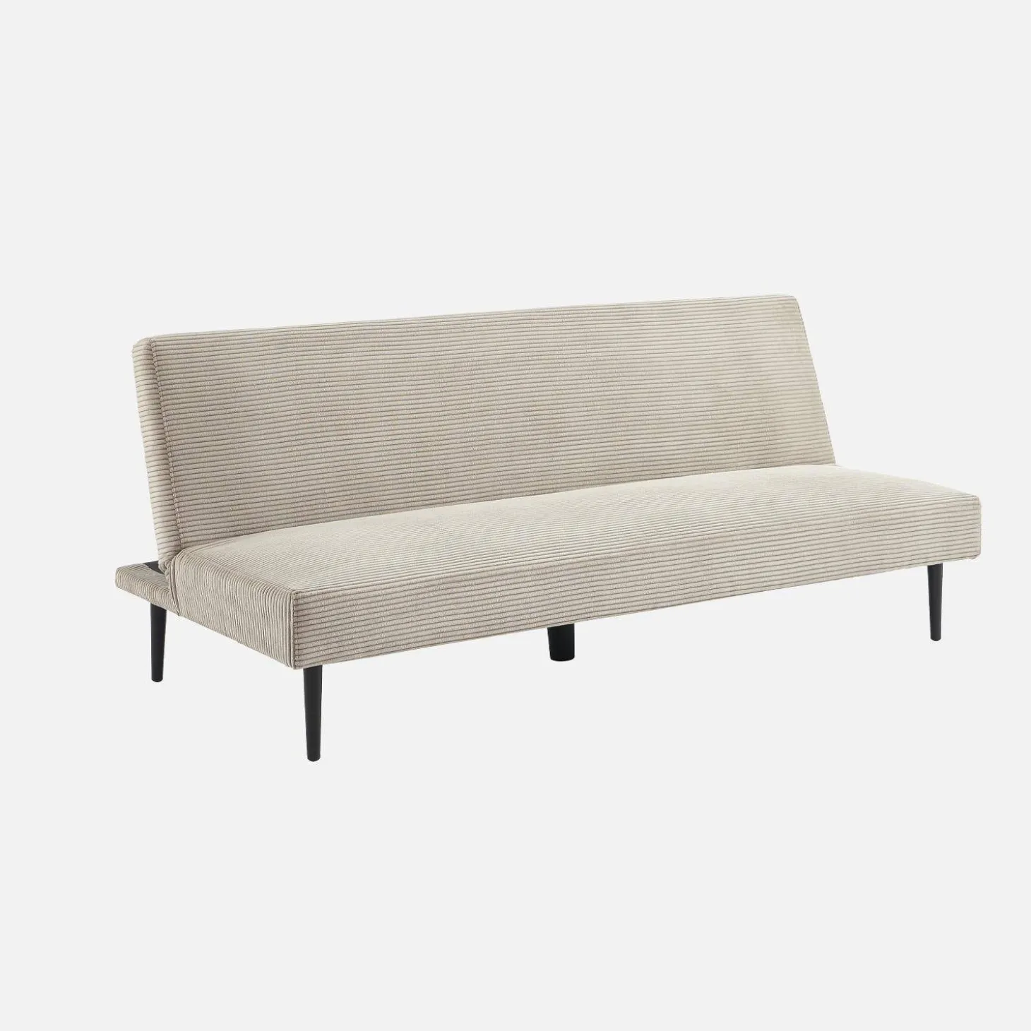 3-zits slaapbank corduroy, metalen onderstel
