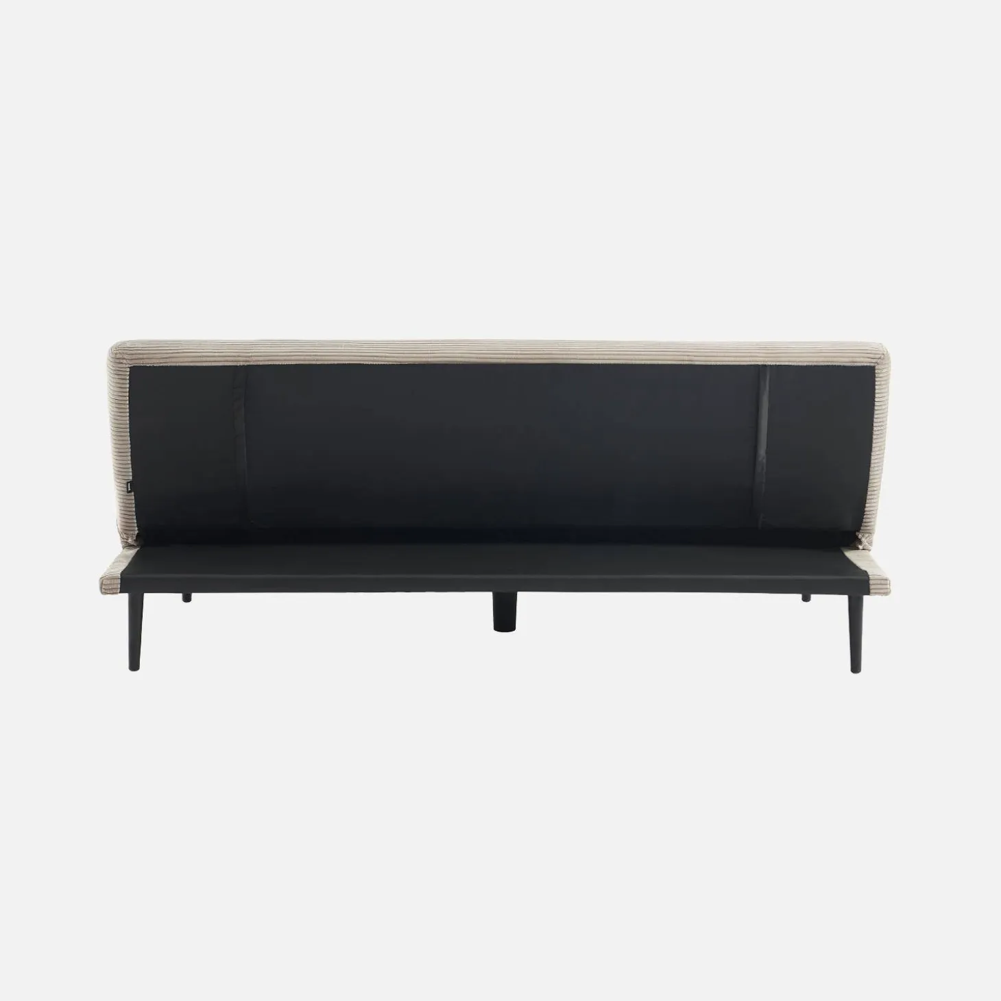 3-zits slaapbank corduroy, metalen onderstel