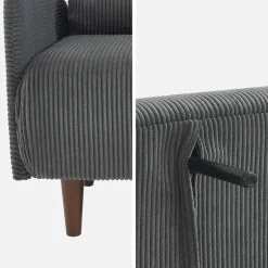 2-zits slaapbank met houten poten