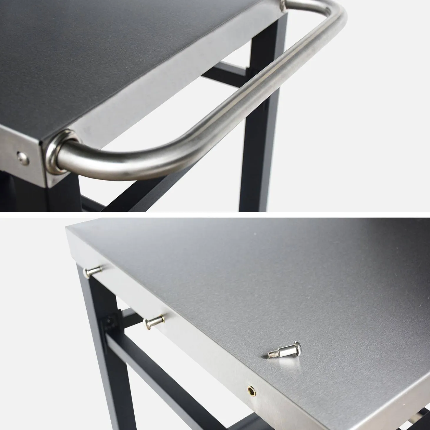 Zwarte roltafel, Colbert, L88xB58xH82,8cm
