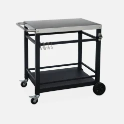 Zwarte roltafel, Colbert, L88xB58xH82,8cm