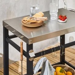Zwarte roltafel, Colbert, L88xB58xH82,8cm