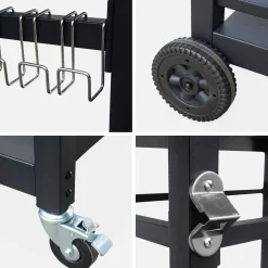 Zwarte roltafel, Colbert, L88xB58xH82,8cm