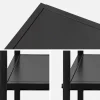 Zwart metalen nachtkastje met legplank