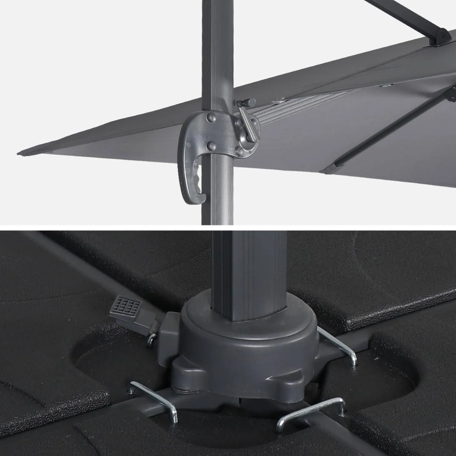 Zweefparasol, vierkant 3x3m