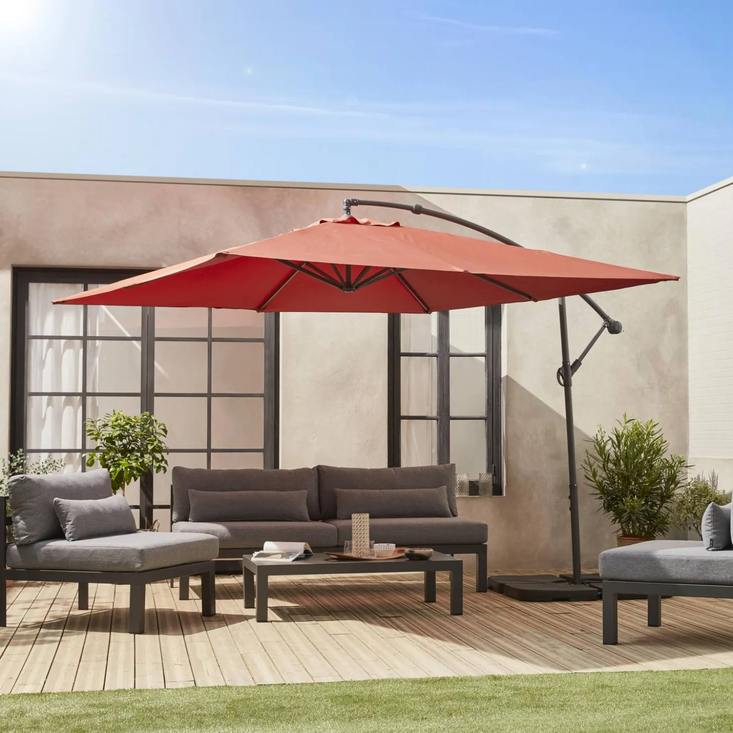 Zweefparasol vierkant 3x3m
