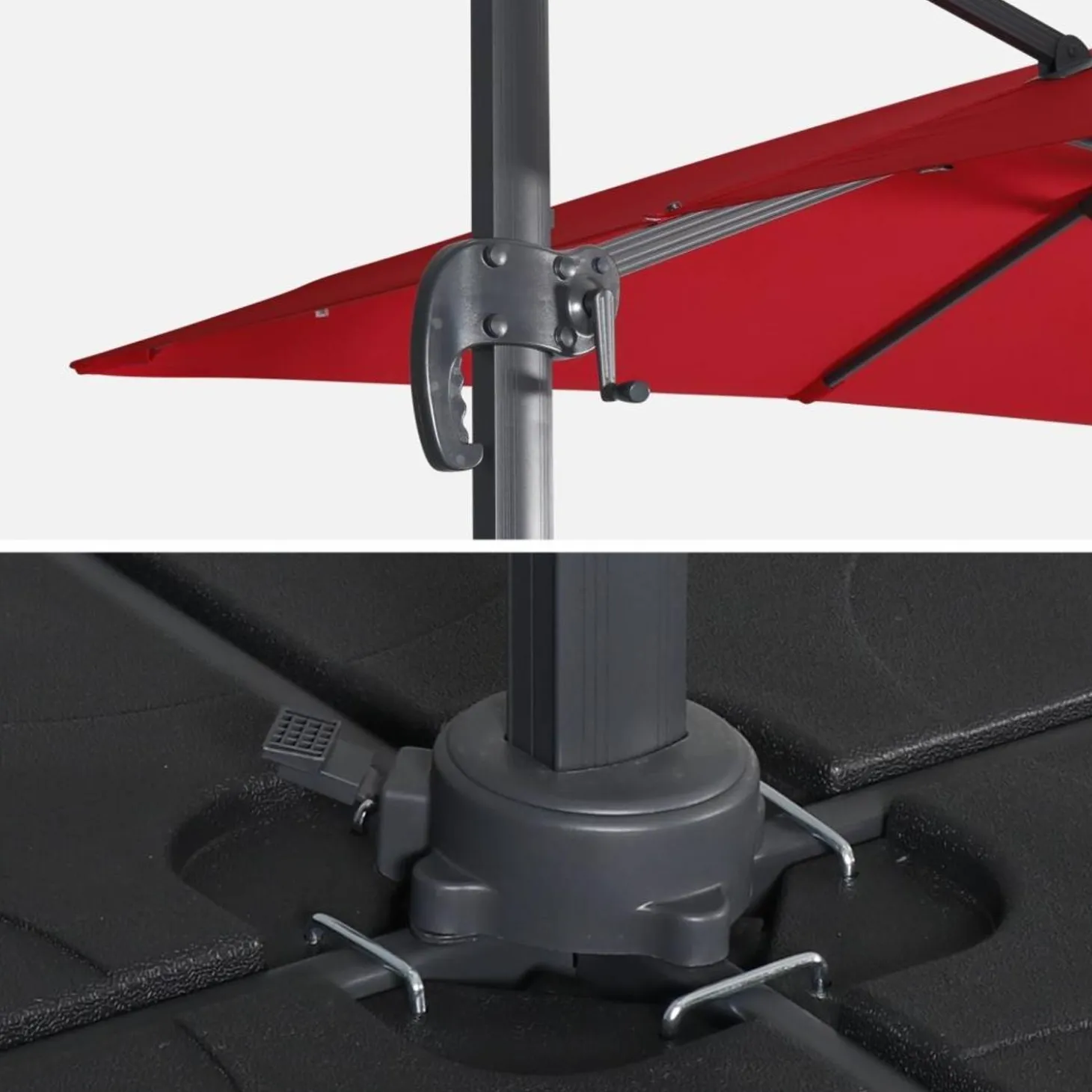 Zweefparasol, vierkant 3x3m