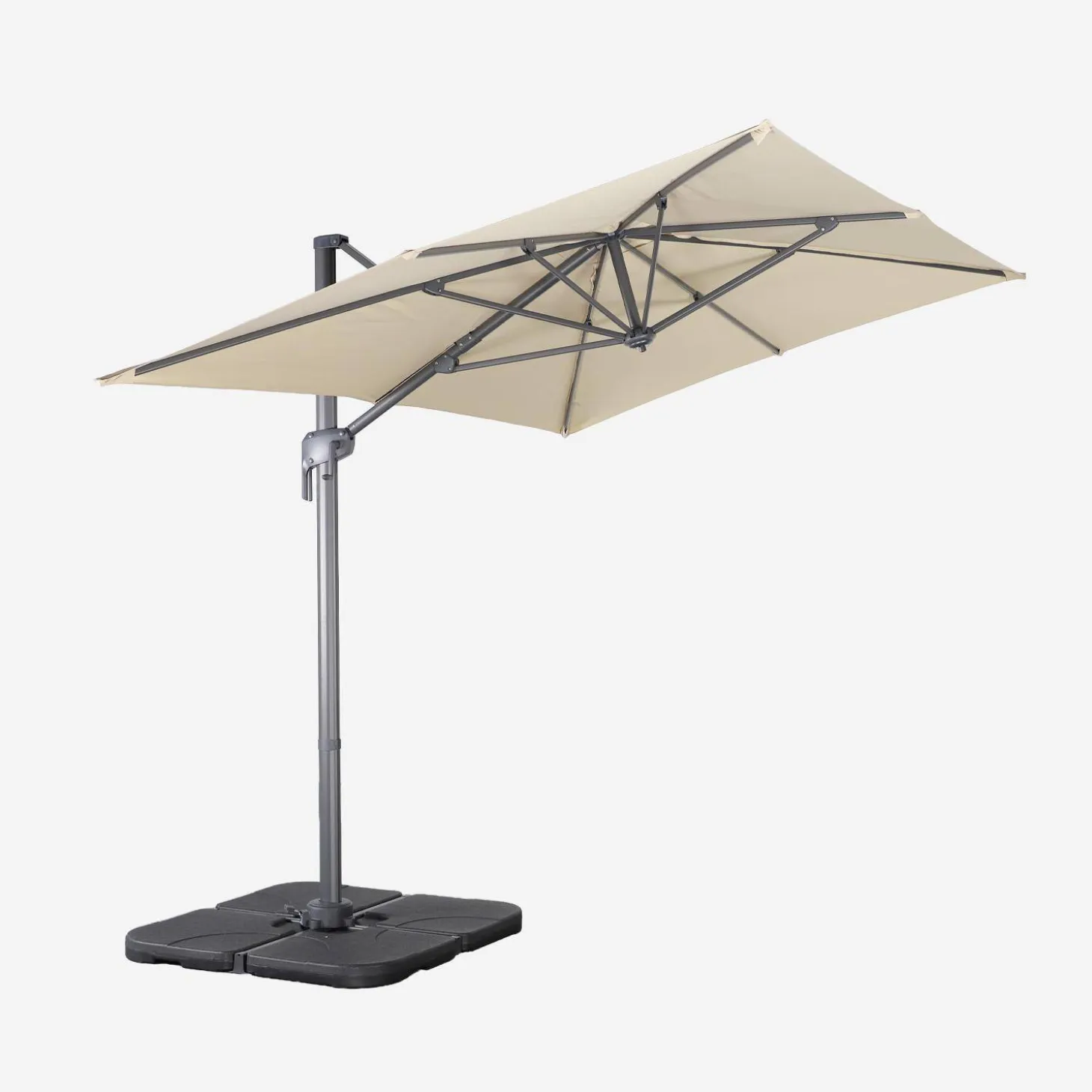 Zweefparasol 2x3m + 4 ballasttegels 50x50cm