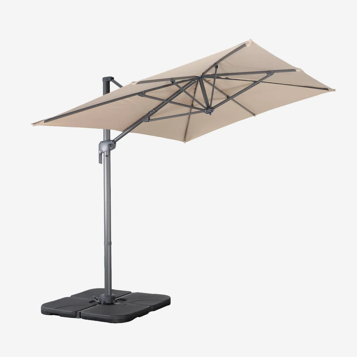 Zweefparasol 2x3m + 4 ballasttegels 50x50cm