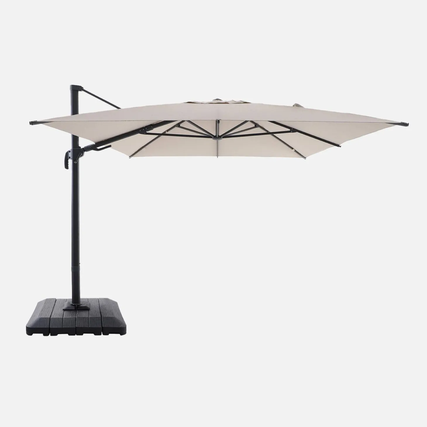 Zweefparasol 4x3m + hoes en ballasttegels