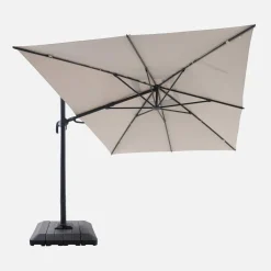 Zweefparasol 4x3m + hoes en ballasttegels