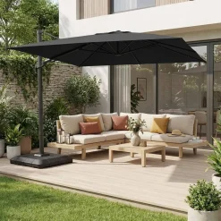 Zweefparasol 4x3m + hoes en ballasttegels